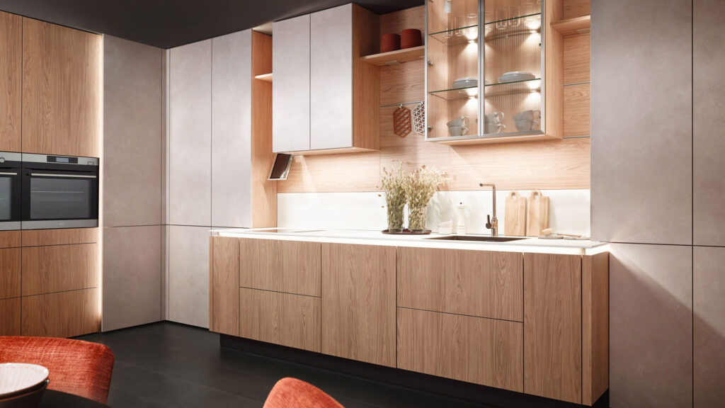 Sachsenkuechen Kuechenzeile Designstil Holz