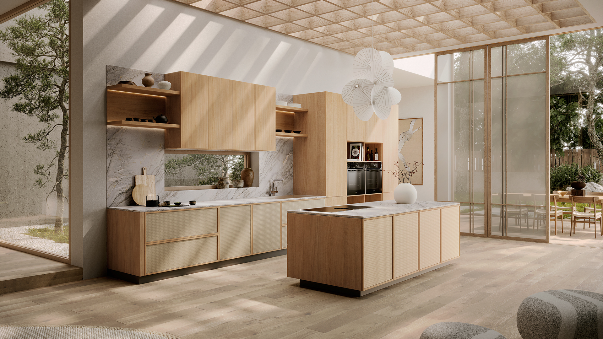 Sachsenküchen Designküche Sand Holz