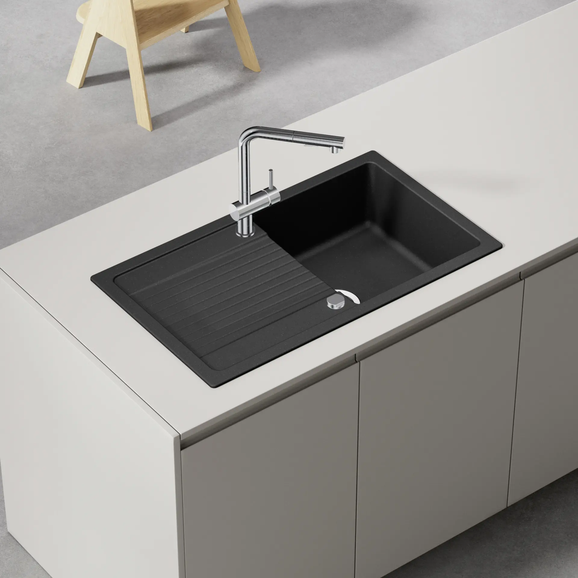 Schock spüle schwarz lima cristalite onyx abtropffläche